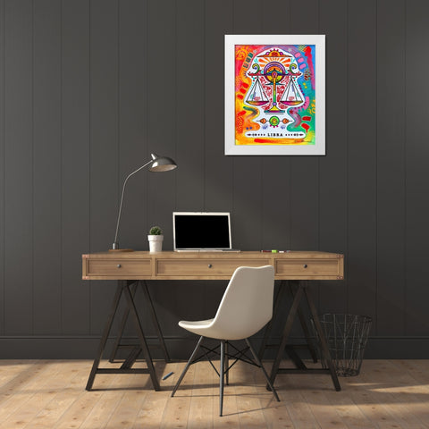 Libra White Modern Wood Framed Art Print by Dean Russo Collection