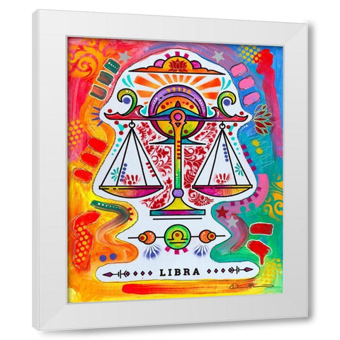 Libra White Modern Wood Framed Art Print by Dean Russo Collection