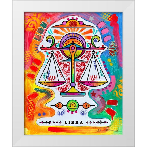 Libra White Modern Wood Framed Art Print by Dean Russo Collection