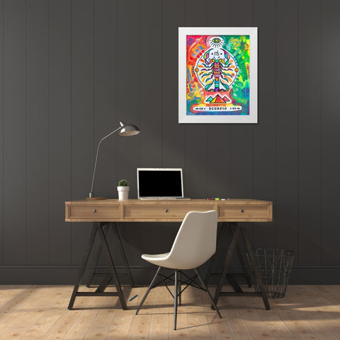 Scorpio White Modern Wood Framed Art Print by Dean Russo Collection