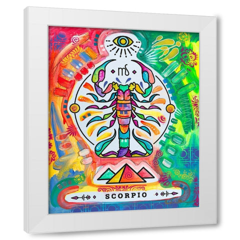 Scorpio White Modern Wood Framed Art Print by Dean Russo Collection