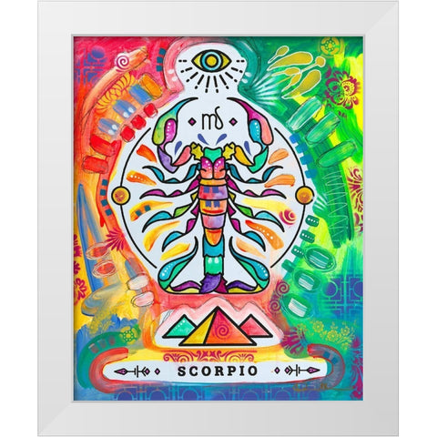 Scorpio White Modern Wood Framed Art Print by Dean Russo Collection