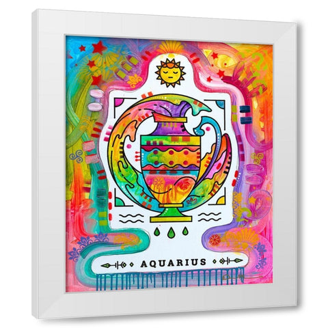 Aquarius White Modern Wood Framed Art Print by Dean Russo Collection