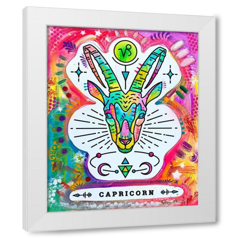 Capricorn White Modern Wood Framed Art Print by Dean Russo Collection