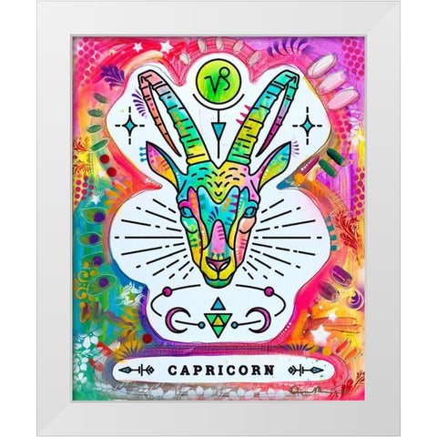 Capricorn White Modern Wood Framed Art Print by Dean Russo Collection