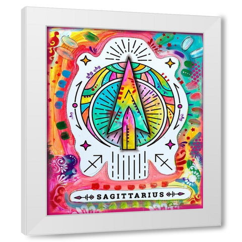 Sagittarius White Modern Wood Framed Art Print by Dean Russo Collection