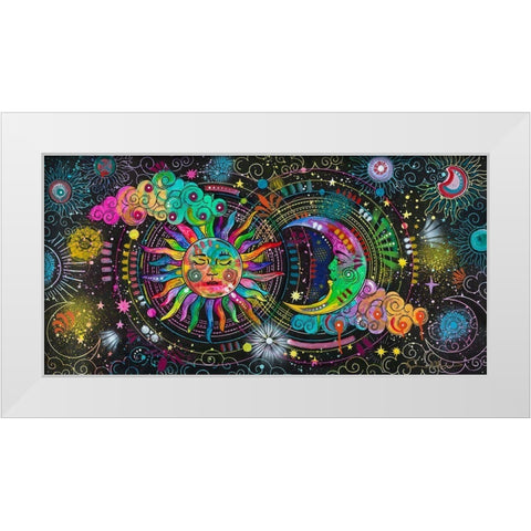 Cosmos White Modern Wood Framed Art Print by Dean Russo Collection