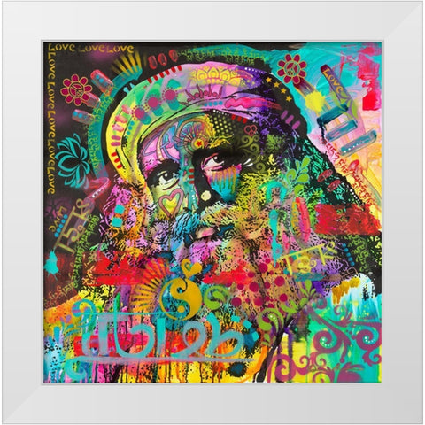 Sadhguru White Modern Wood Framed Art Print by Dean Russo Collection