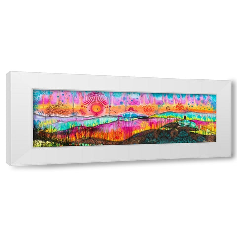 The Wandering Monk White Modern Wood Framed Art Print by Dean Russo Collection