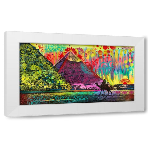Sunset at Cheops White Modern Wood Framed Art Print by Dean Russo Collection