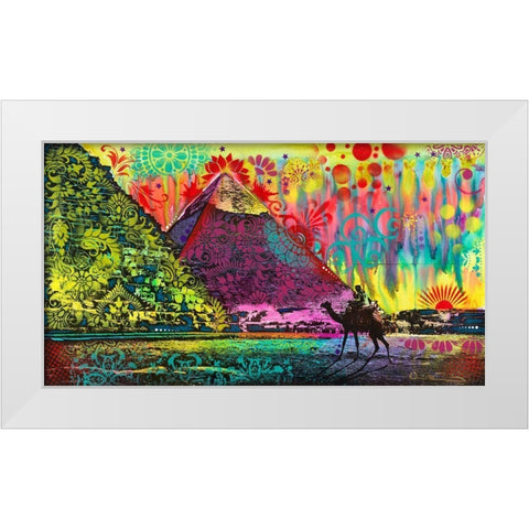 Sunset at Cheops White Modern Wood Framed Art Print by Dean Russo Collection