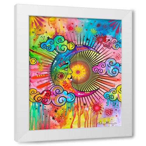 Moon White Modern Wood Framed Art Print by Dean Russo Collection