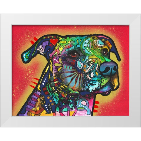 Horizon White Modern Wood Framed Art Print by Dean Russo Collection