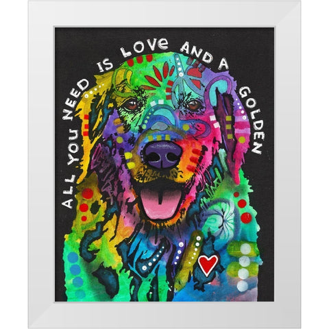 Love And A Golden White Modern Wood Framed Art Print by Dean Russo Collection