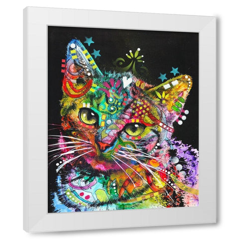 Star Kitten White Modern Wood Framed Art Print by Dean Russo Collection