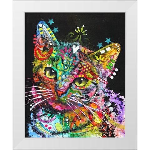 Star Kitten White Modern Wood Framed Art Print by Dean Russo Collection
