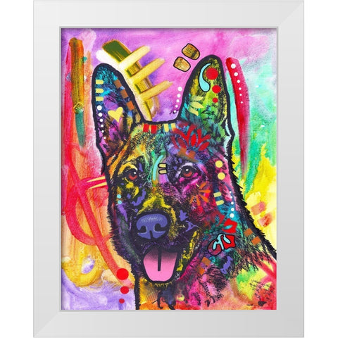 Sheppie White Modern Wood Framed Art Print by Dean Russo Collection