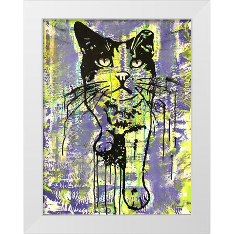 Baby Cat White Modern Wood Framed Art Print by Dean Russo Collection