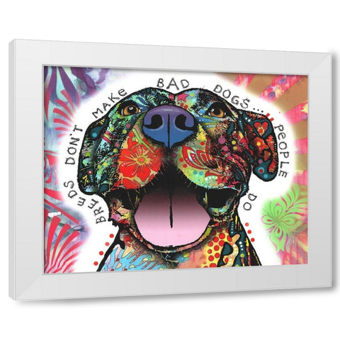 Bad Dogs White Modern Wood Framed Art Print by Dean Russo Collection