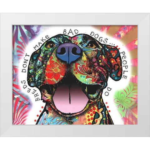 Bad Dogs White Modern Wood Framed Art Print by Dean Russo Collection