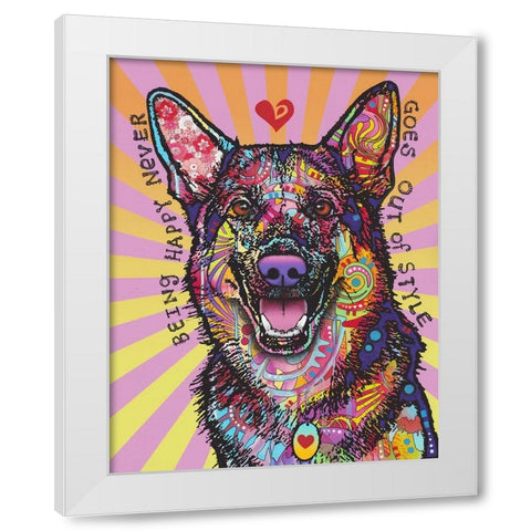 Being Happy White Modern Wood Framed Art Print by Dean Russo Collection