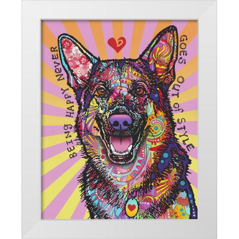 Being Happy White Modern Wood Framed Art Print by Dean Russo Collection