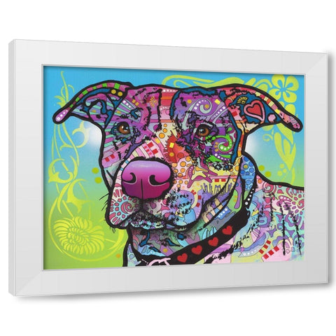 Bubba White Modern Wood Framed Art Print by Dean Russo Collection