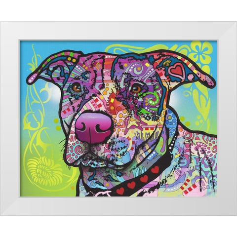 Bubba White Modern Wood Framed Art Print by Dean Russo Collection