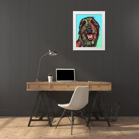 Funny Feeling White Modern Wood Framed Art Print by Dean Russo Collection
