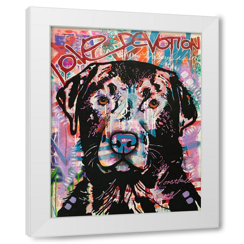 Love Devotion Lab White Modern Wood Framed Art Print by Dean Russo Collection