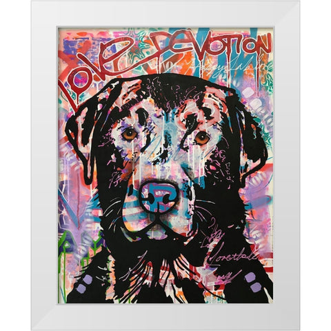 Love Devotion Lab White Modern Wood Framed Art Print by Dean Russo Collection