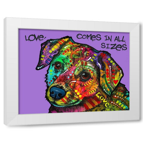 Love In All Sizes White Modern Wood Framed Art Print by Dean Russo Collection