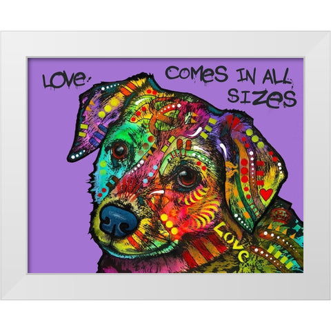 Love In All Sizes White Modern Wood Framed Art Print by Dean Russo Collection
