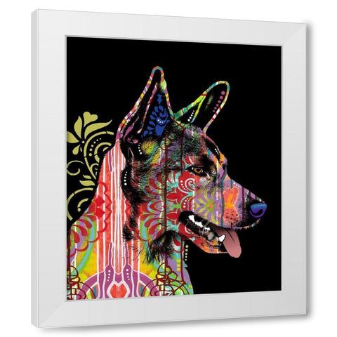 Love Is Here White Modern Wood Framed Art Print by Dean Russo Collection