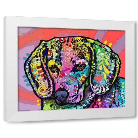 Magic Beagle White Modern Wood Framed Art Print by Dean Russo Collection