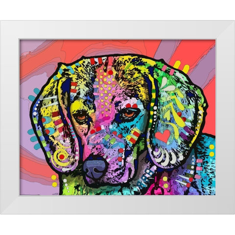 Magic Beagle White Modern Wood Framed Art Print by Dean Russo Collection