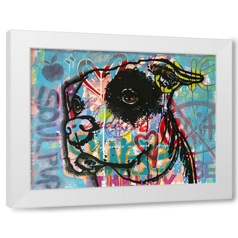 Soul Pup White Modern Wood Framed Art Print by Dean Russo Collection