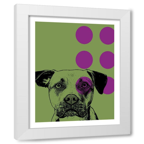 Spot Green White Modern Wood Framed Art Print by Dean Russo Collection