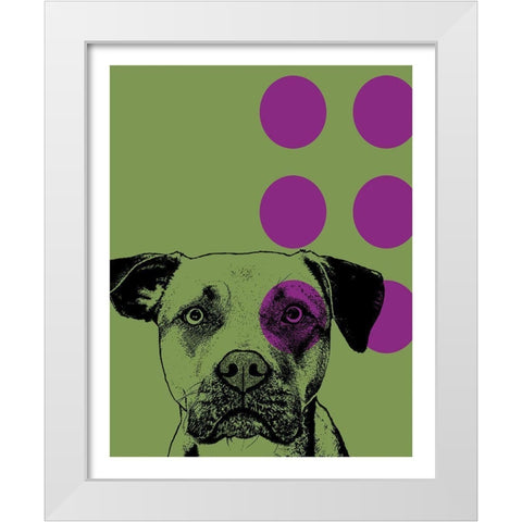 Spot Green White Modern Wood Framed Art Print by Dean Russo Collection