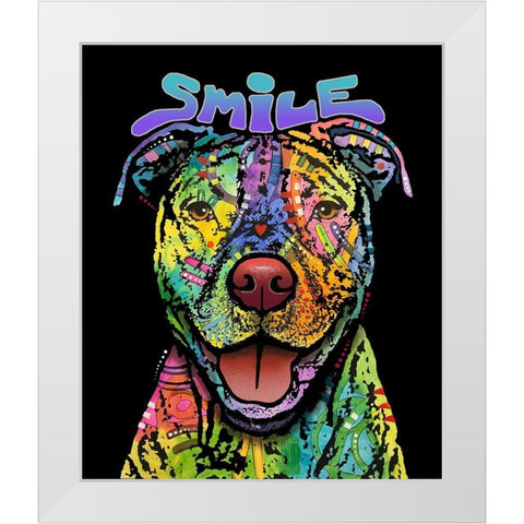That Smile White Modern Wood Framed Art Print by Dean Russo Collection