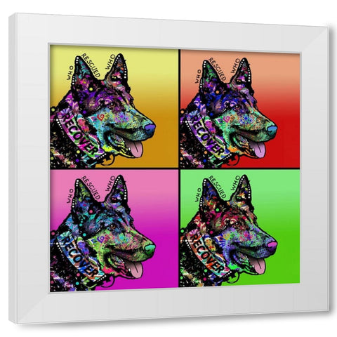 Who Rescued Who 4X White Modern Wood Framed Art Print by Dean Russo Collection