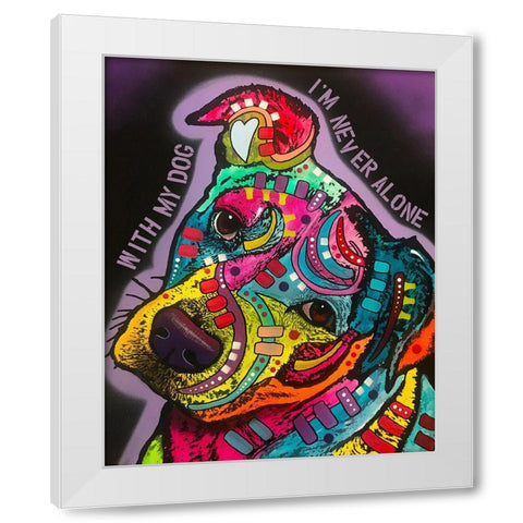 With My Dog White Modern Wood Framed Art Print by Dean Russo Collection
