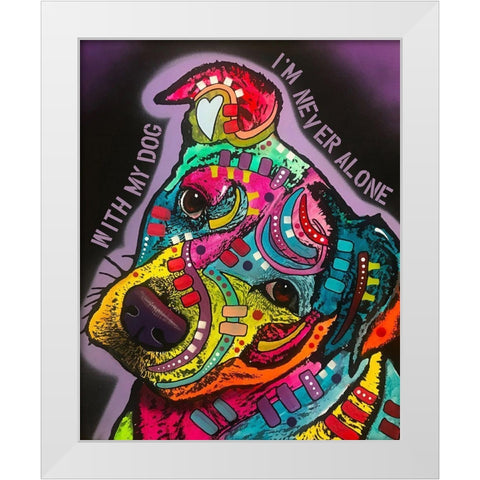 With My Dog White Modern Wood Framed Art Print by Dean Russo Collection
