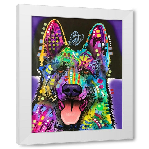 Butterfly Shepherd White Modern Wood Framed Art Print by Dean Russo Collection