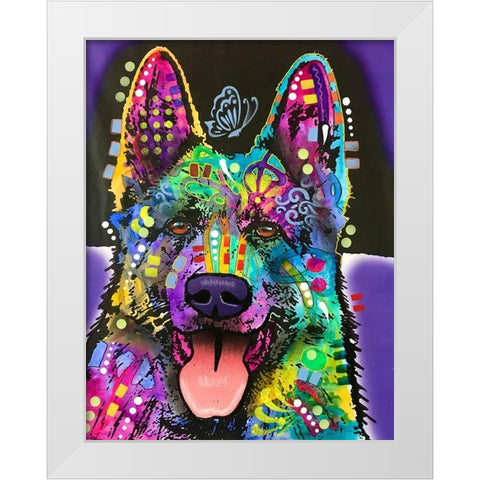 Butterfly Shepherd White Modern Wood Framed Art Print by Dean Russo Collection