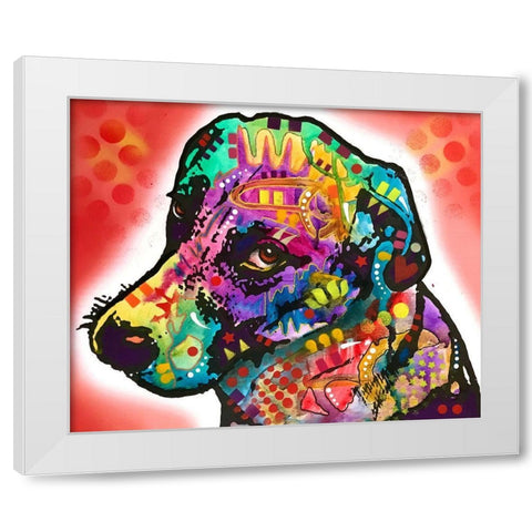 Dont Talk White Modern Wood Framed Art Print by Dean Russo Collection