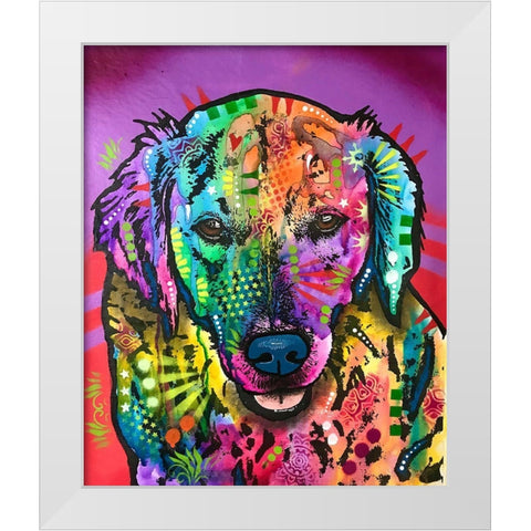 Luvin Retriever White Modern Wood Framed Art Print by Dean Russo Collection