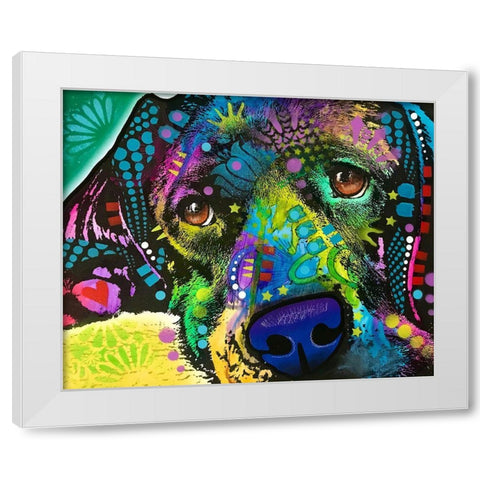 That Happy Place White Modern Wood Framed Art Print by Dean Russo Collection