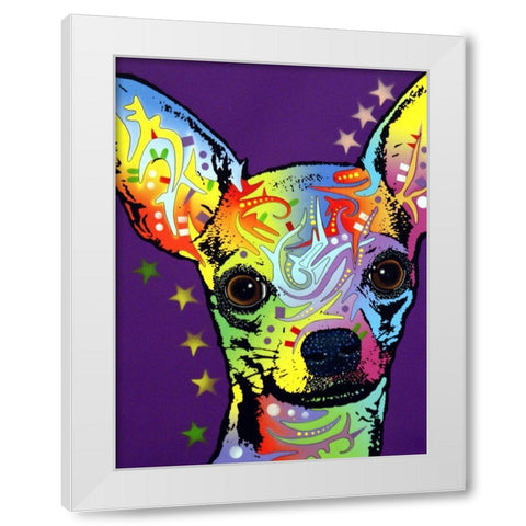 Chihuahua II White Modern Wood Framed Art Print by Dean Russo Collection