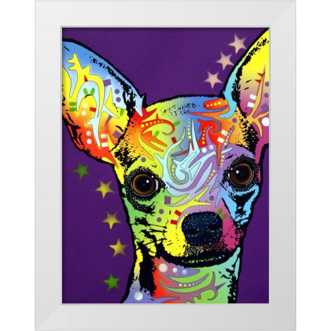 Chihuahua II White Modern Wood Framed Art Print by Dean Russo Collection